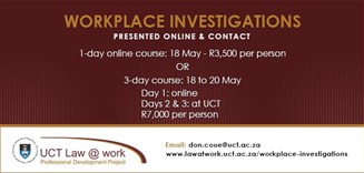 Workplace investigations - (Presented online & contact)