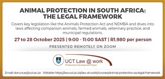 Animal protection in South Africa: the legal framework