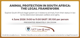 Animal protection in South Africa: the legal framework