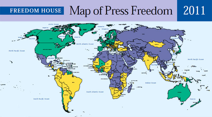 Map of Press Freedom 2011 by Freedom House