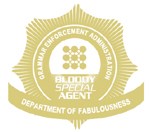 Bloody Special Agent badge, awarded by Bizcommunity to Simone on her birthday - designed by Terry Levin